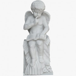 Скульптура из мрамора S_25 Ангелочек с книгой